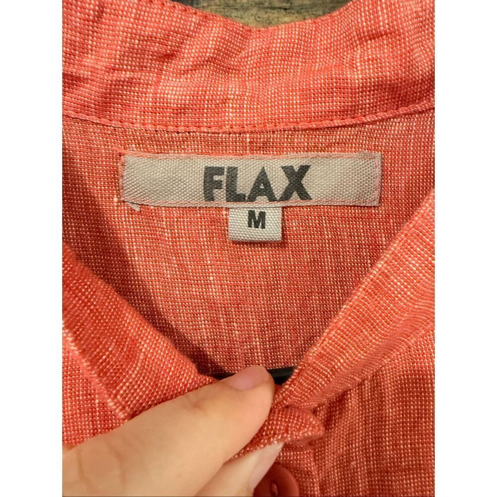 Flax Soft Red Button Front Tunic Top Size Medium - image 4